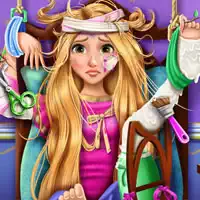 Blonde Prinses Rapunzel Ziekenhuis Herstel