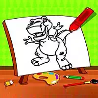 Легкая Детская Раскраска Динозавр