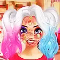 Harley Quinn Face Care and Make up game screenshot