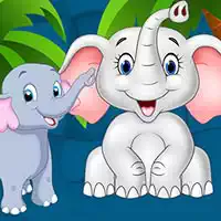 Sweet Elephants Jigsaw game screenshot