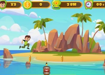बेन 10: द्वीप के चारों ओर चल रहा है खेल का स्क्रीनशॉट