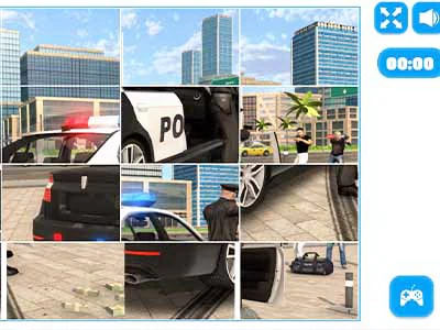 Cartoon Police Car Slide game screenshot