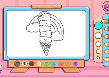 Kleurboek: Regenboog IJsje schermafbeelding van het spel