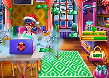 Pöttyös Lány Karácsonyi Vásárlás játék képernyőképe