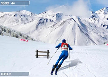 डाउनहिल स्की खेल का स्क्रीनशॉट