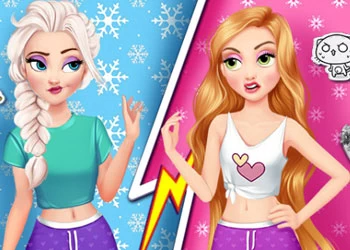 Elsa And Rapunzel Princess Rivalry game screenshot