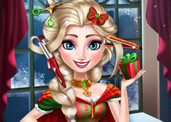 Elsa Vánoční Skutečné Účesy snímek obrazovky hry