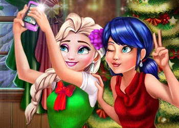 Selfie E Krishtlindjeve Të Ladybug And Elsa pamje nga ekrani i lojës