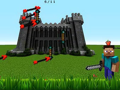Minecraft Apple Shooter game screenshot