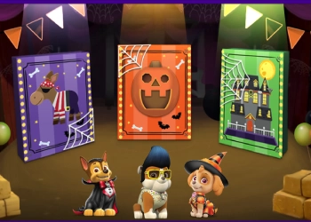Paw Patrol: Halloween Puzzle Party скрыншот гульні