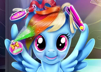 Rainbow Pony Real Haircuts skærmbillede af spillet