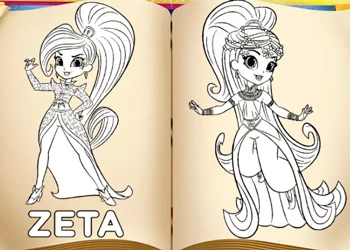 Shimmer and Shine Coloring Book game screenshot