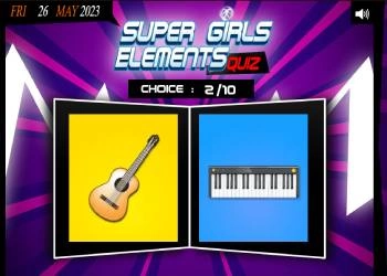 Super Girls Elements-Quiz schermafbeelding van het spel