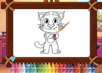 Talking Cat Tom And Angela Coloring στιγμιότυπο οθόνης παιχνιδιού