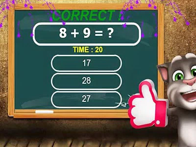 Prueba De Matemáticas De Talking Tom captura de pantalla del juego
